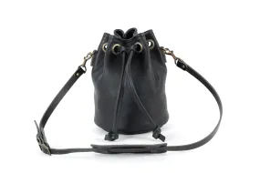 LEATHER BUCKET BAG - MEDIUM - BLACK