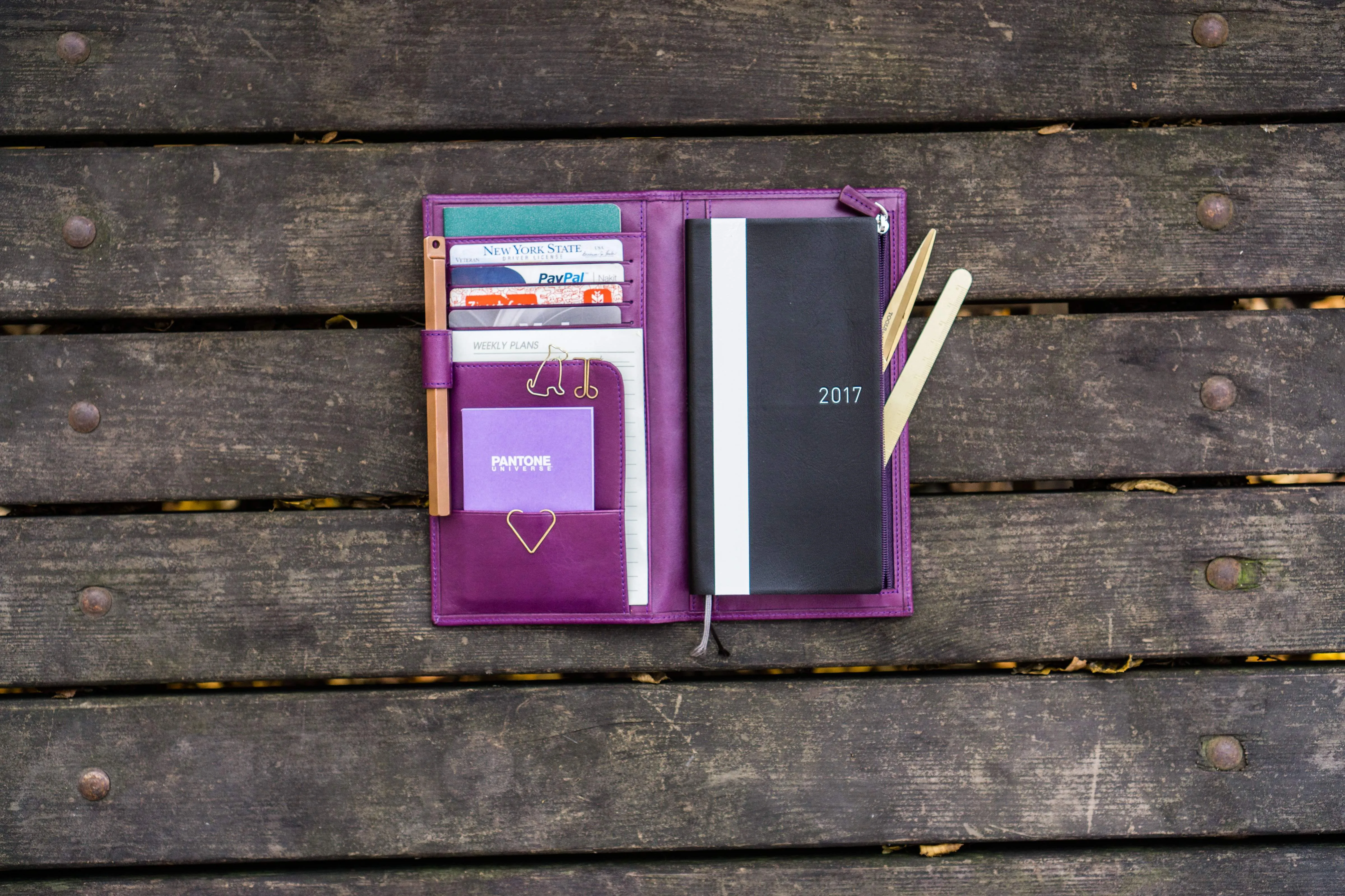 Leather Hobonichi Weeks Mega Cover - Purple