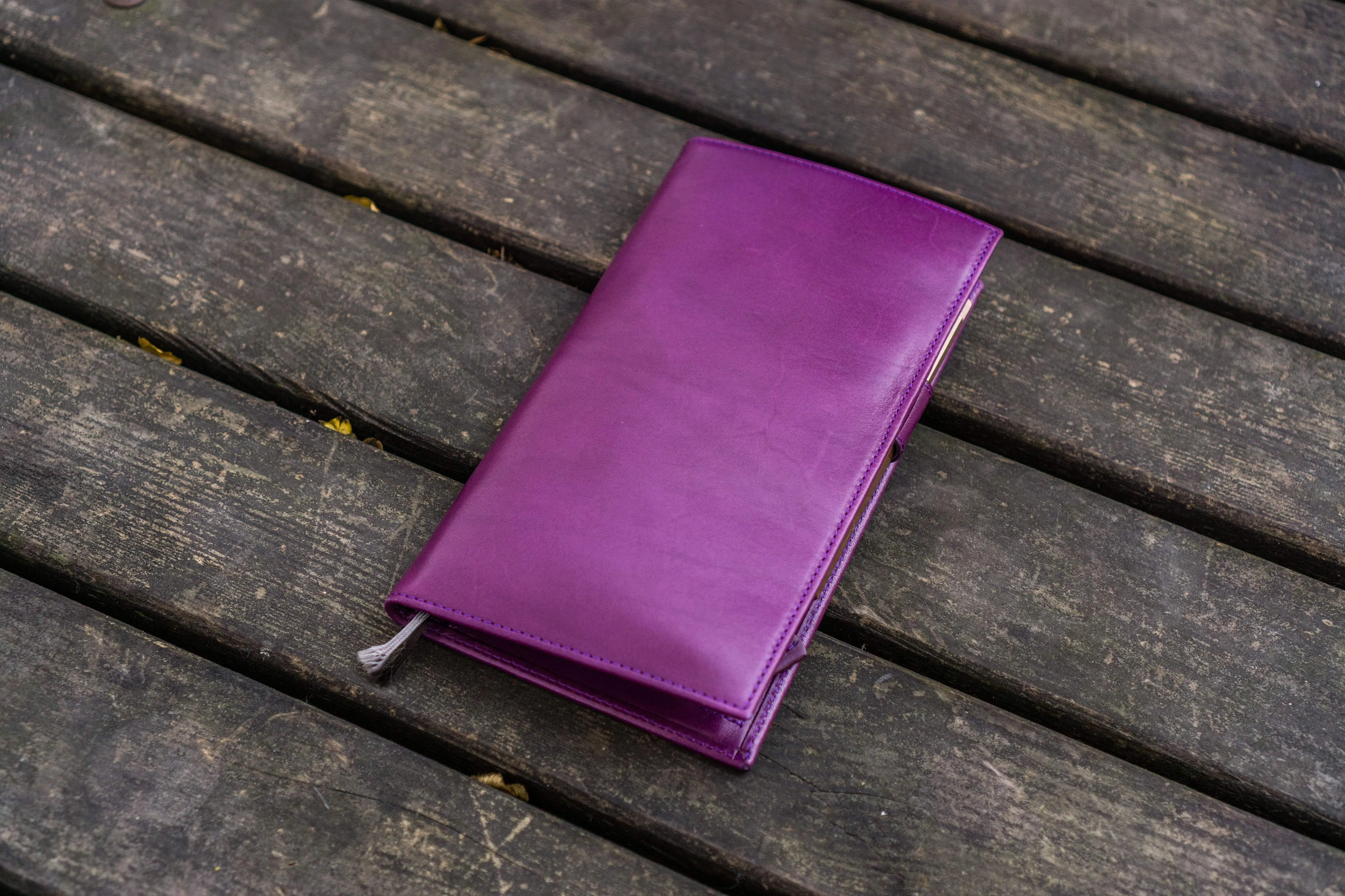 Leather Hobonichi Weeks Mega Cover - Purple