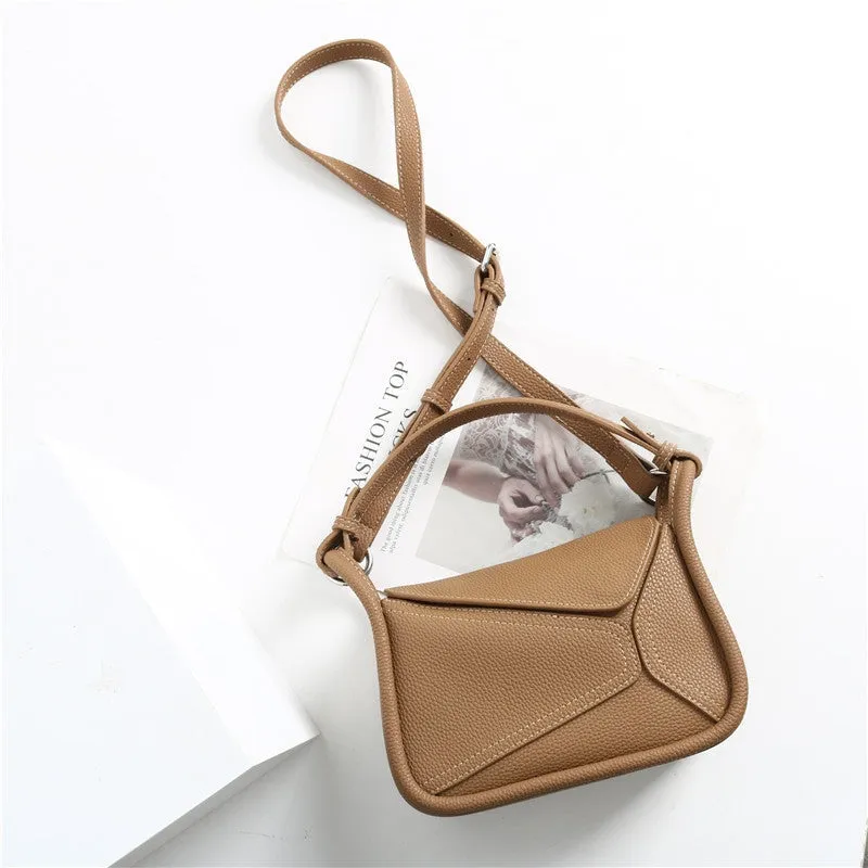 Leather Small Pazzle Top Handle Shoulder Bag