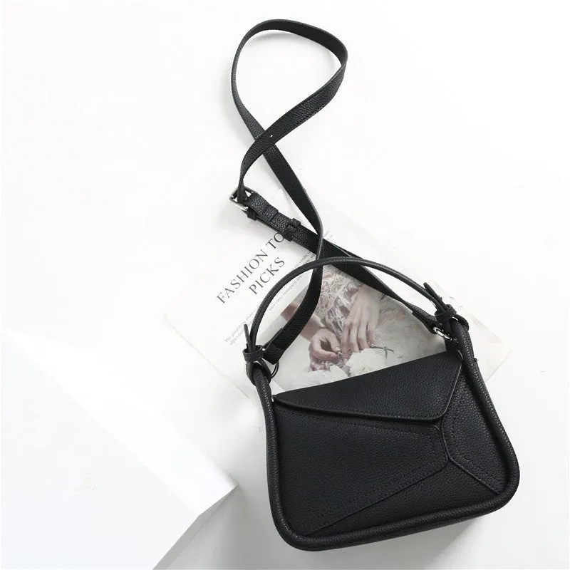 Leather Small Pazzle Top Handle Shoulder Bag