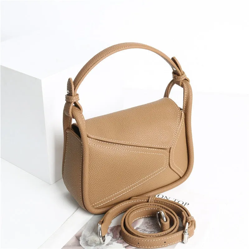 Leather Small Pazzle Top Handle Shoulder Bag