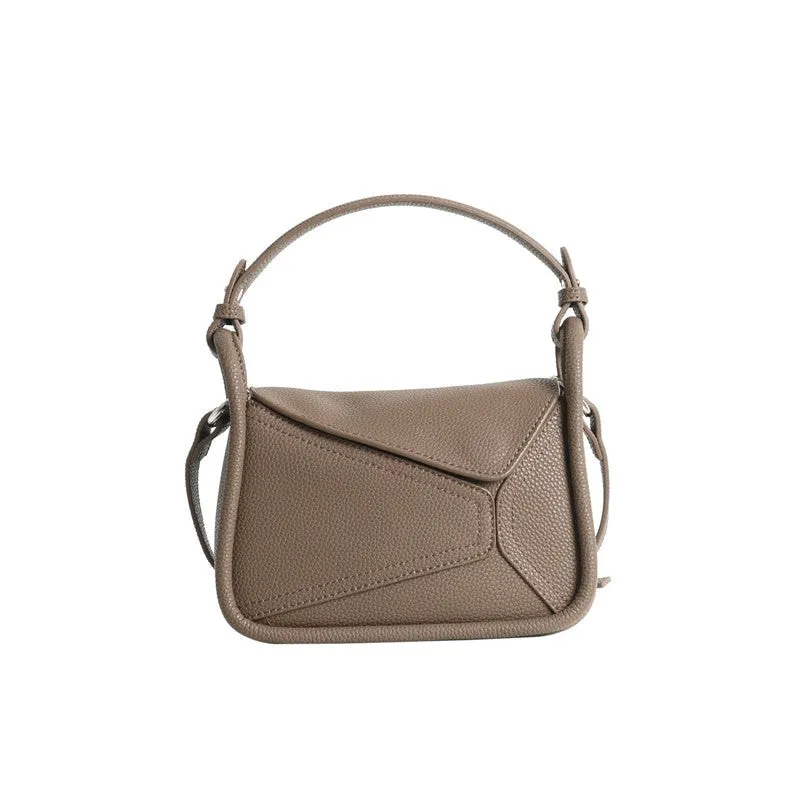 Leather Small Pazzle Top Handle Shoulder Bag