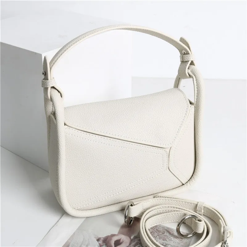 Leather Small Pazzle Top Handle Shoulder Bag