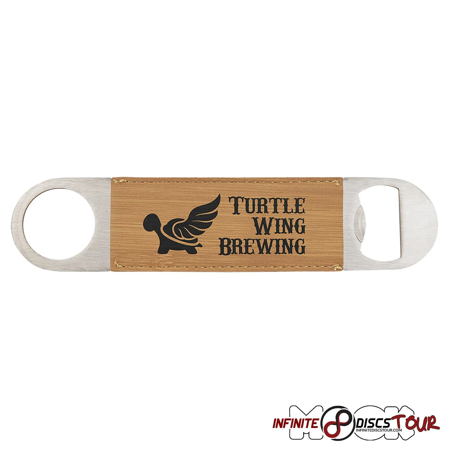 Leatherette Bottle Opener Bag Tags