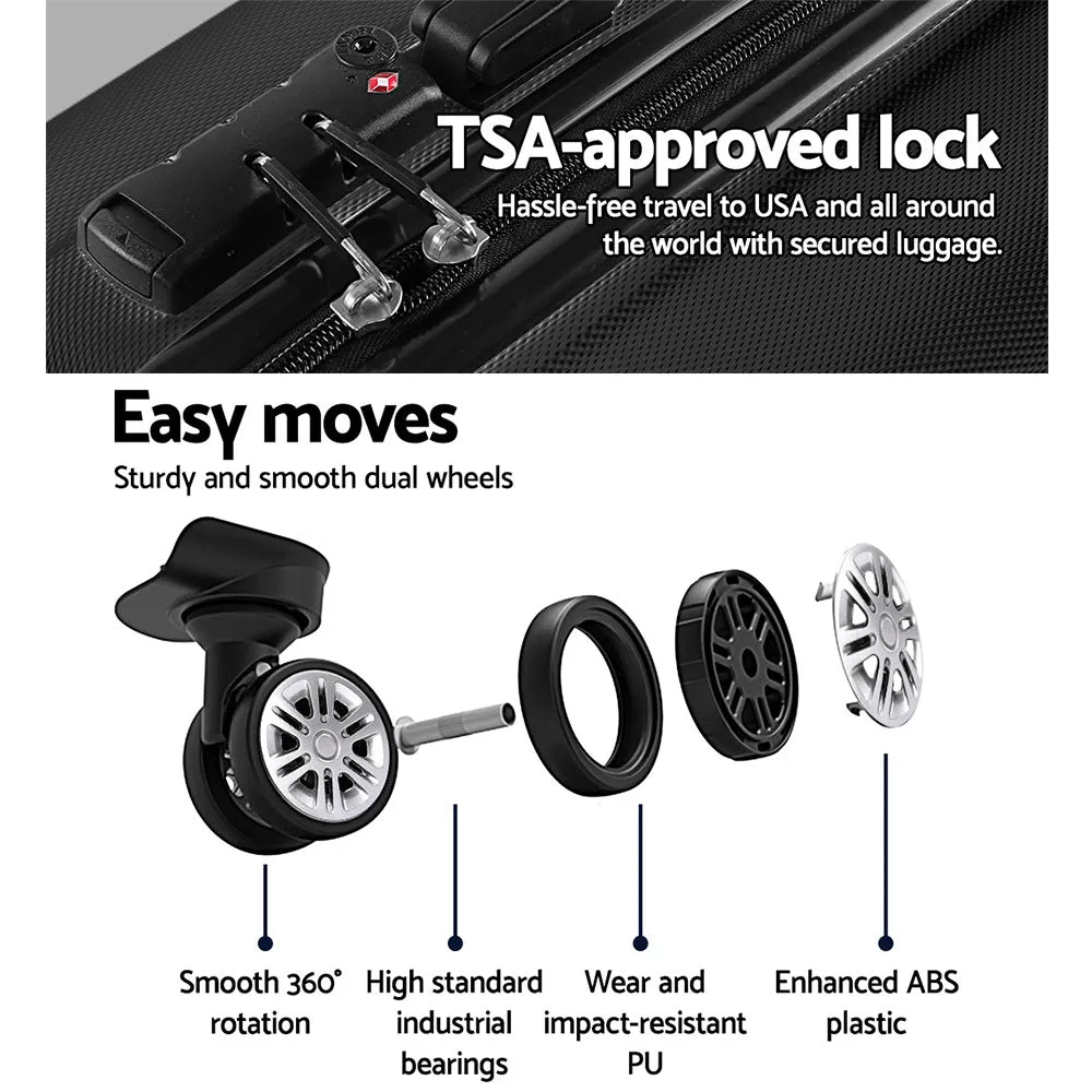 Lightweight 2pc TSA Lock Luggage Set, 360° Spinner - Wanderlite