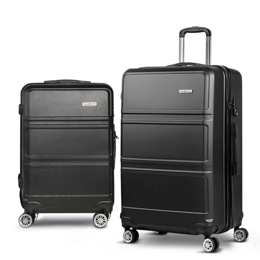 Lightweight 2pc TSA Lock Luggage Set, 360° Spinner - Wanderlite