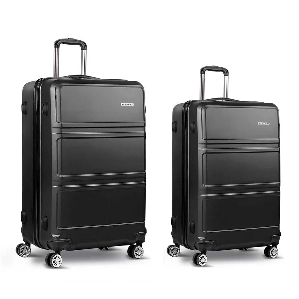 Lightweight 2pc TSA Lock Luggage Set, 360° Spinner - Wanderlite