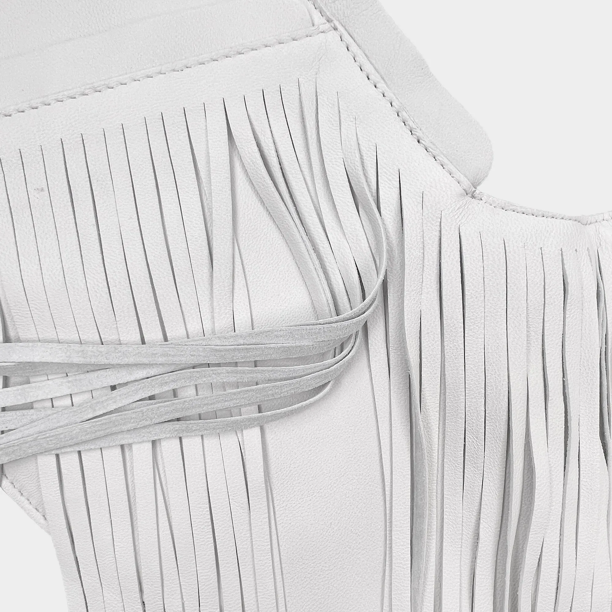 (LIVE) Alabaster Fringe Leather Sash Bag