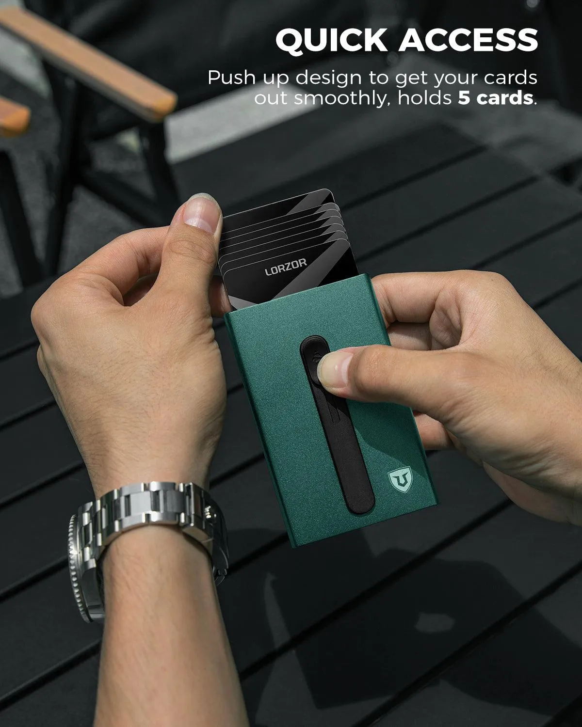 LORZOR Slim Wallet with Money Clip