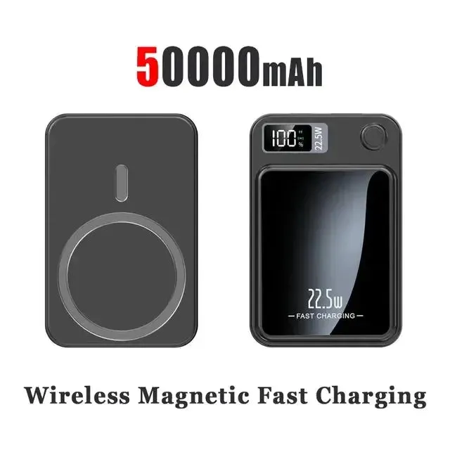 magnetic wireless charger  100000mAh Power Bank Wireless Charger Magnetic Digital Display Fast Charging Thin And Portable External Battery Free Shiping