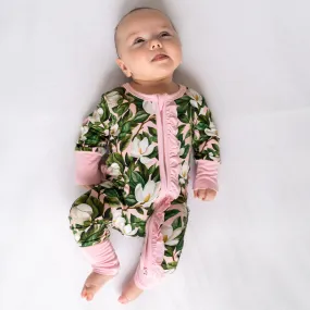 Magnolia Bamboo Ruffle Convertible Footie