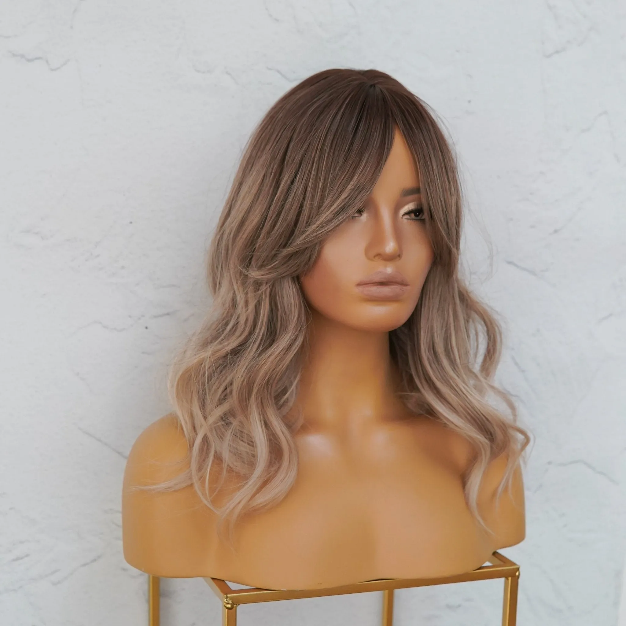 MARLEY Ash Brown Ombre Fringe Wig