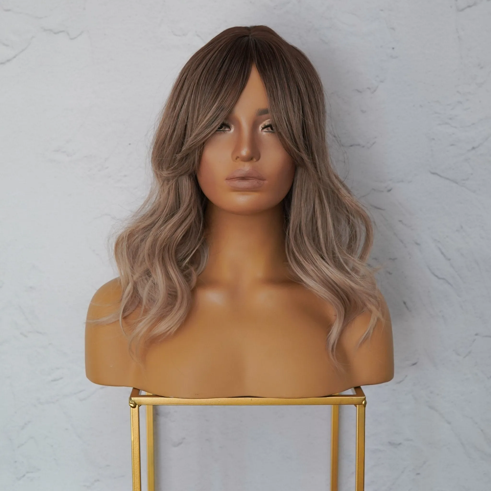 MARLEY Ash Brown Ombre Fringe Wig