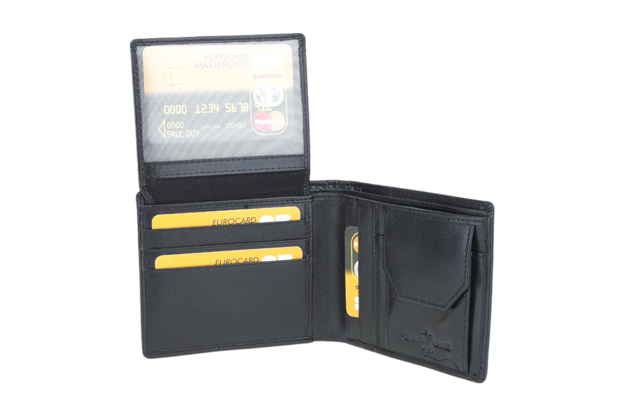 MENS LEATHER WALLET WITH KEY RING COMBO 94924 (Black)