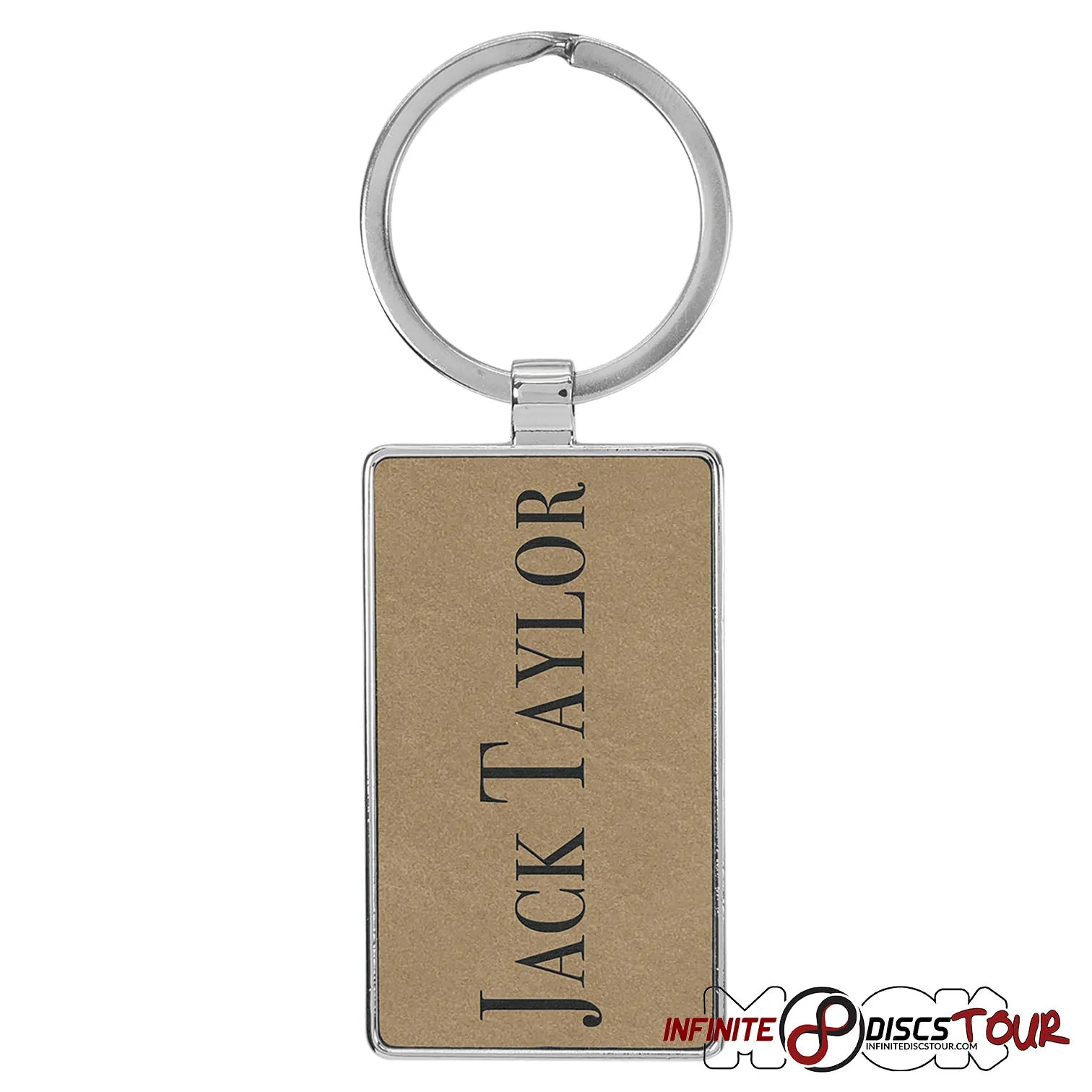 Metal Frame Leather Bag Tag