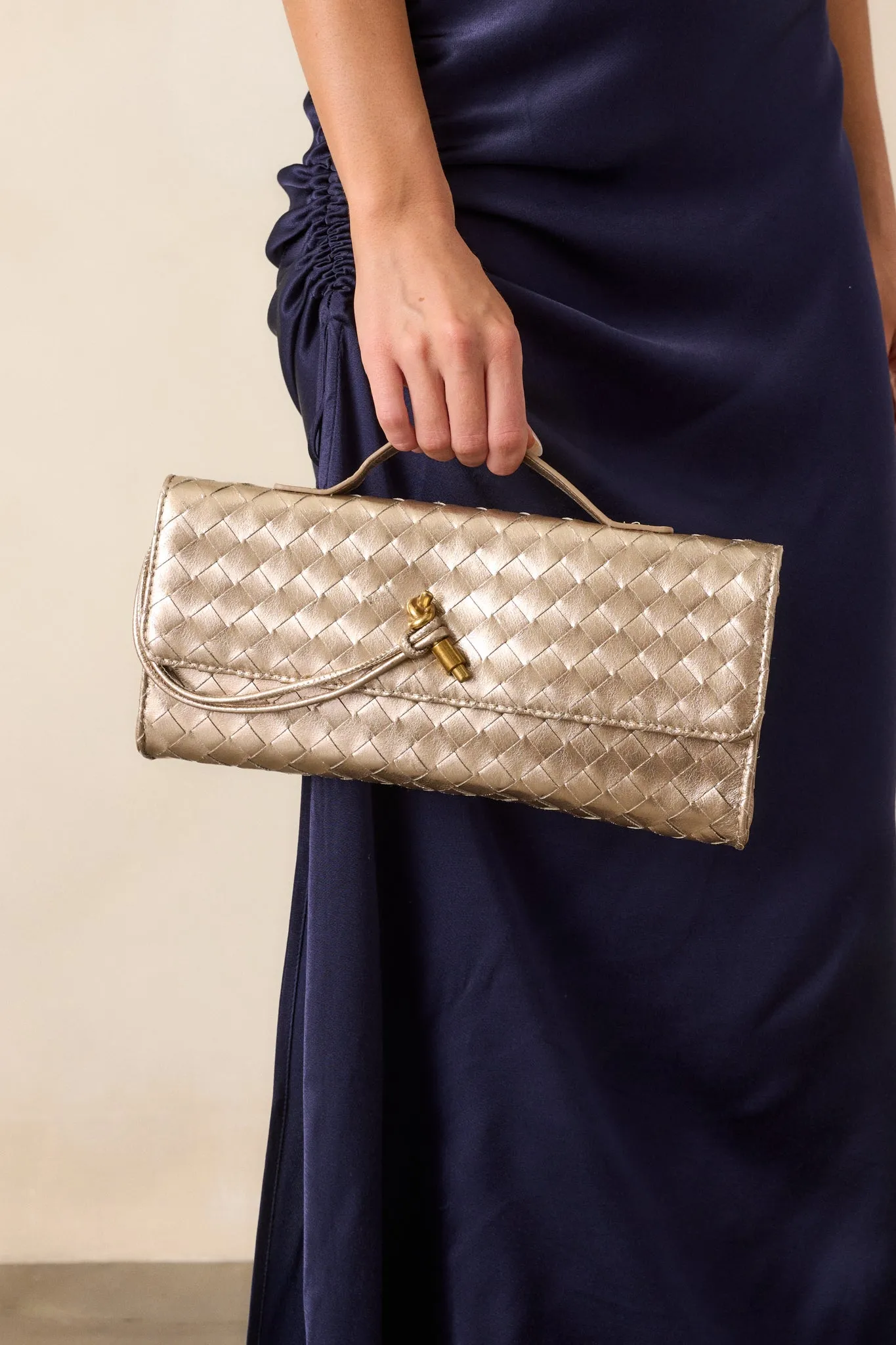 Midnight Sun Gold Woven Clutch