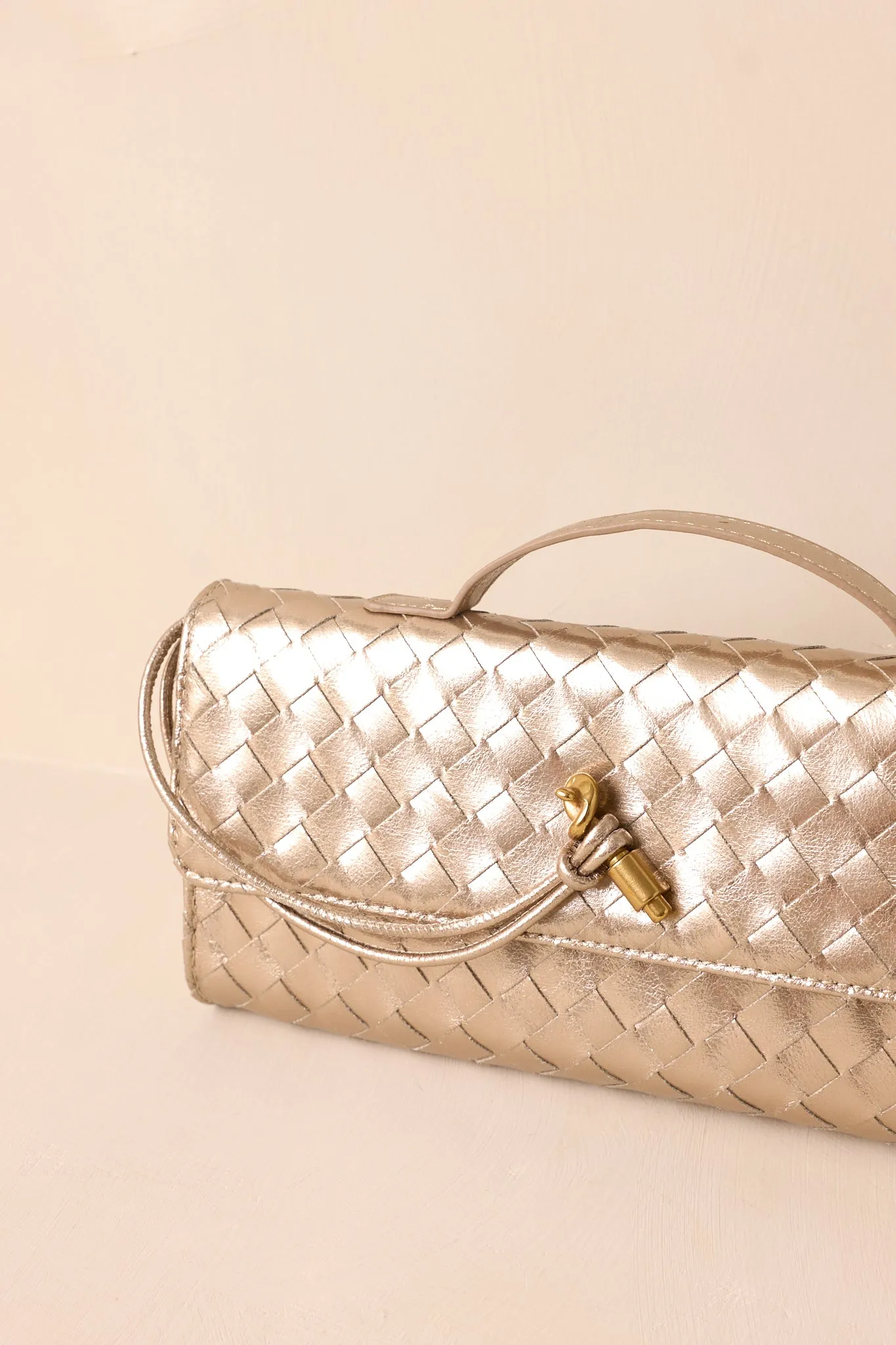 Midnight Sun Gold Woven Clutch