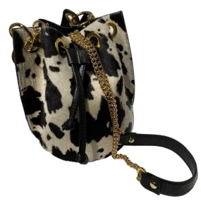 Mila Genuine Leather Pony Hair Bucket Bag | Cowhide