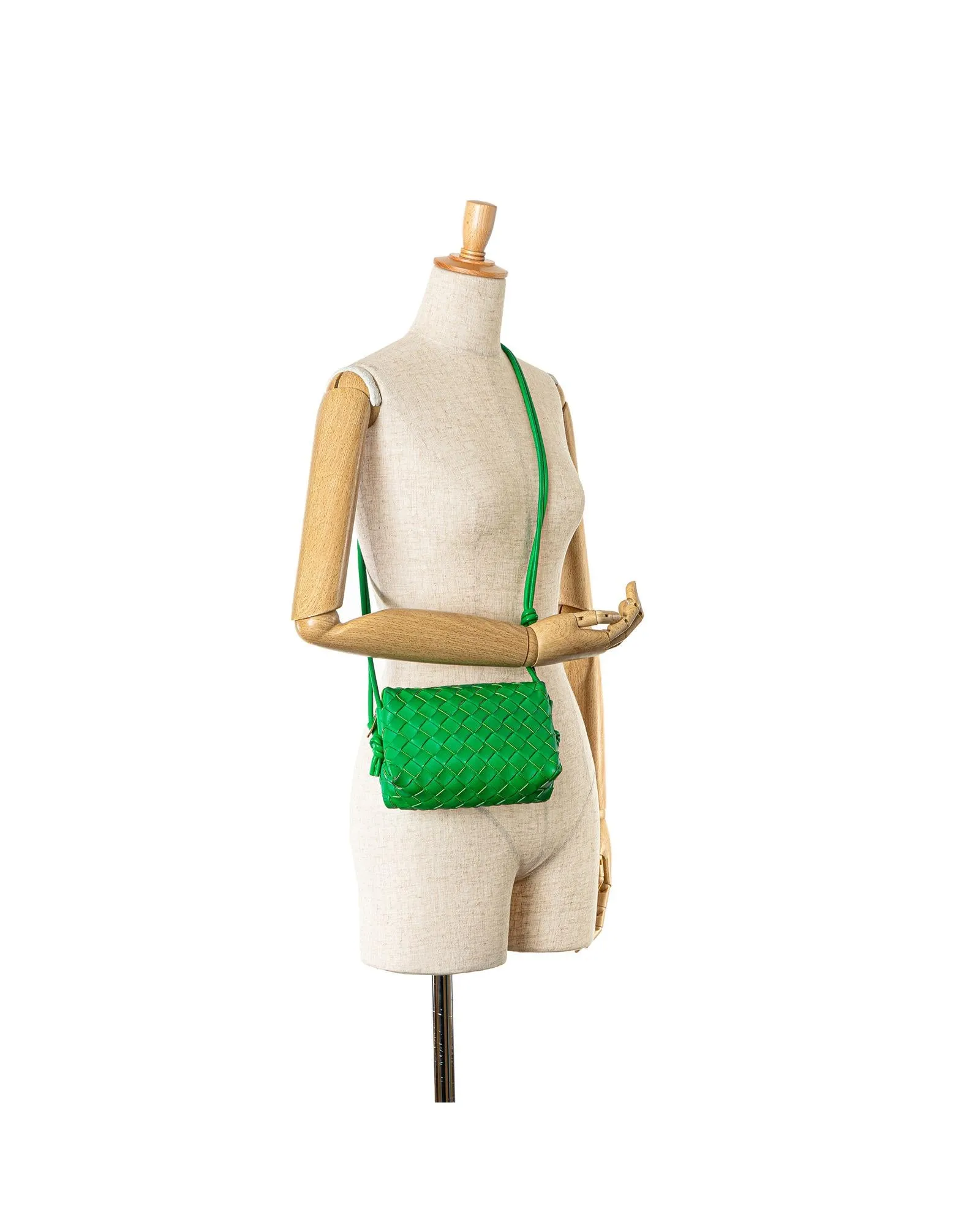 Mini Nappa Intrecciato Woven Leather Crossbody Bag