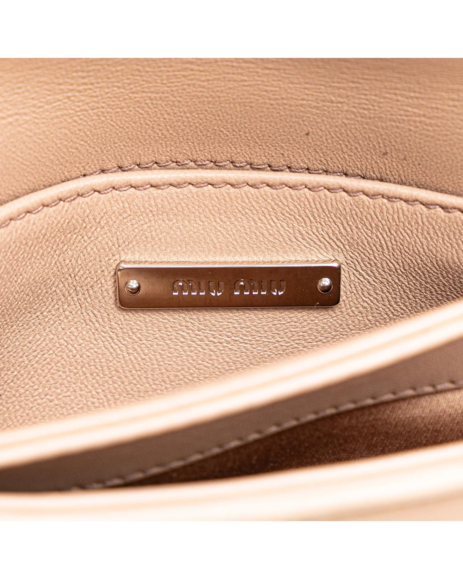 Miu Miu Matelasse Leather Mini Bag - Pale Pink