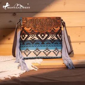 Montana West Tooled Aztec Concealed Crossbody