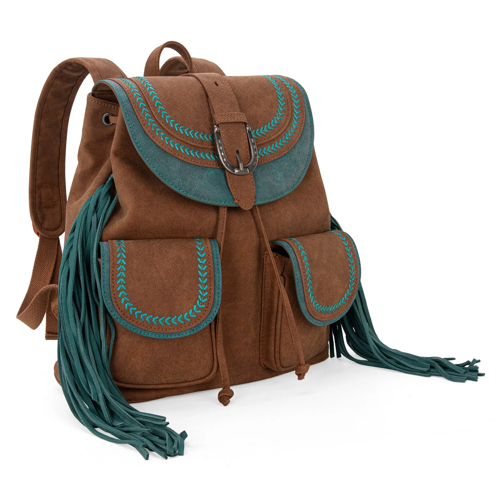 MW1289-9110 Montana West Fringe Buckle Collection Backpack