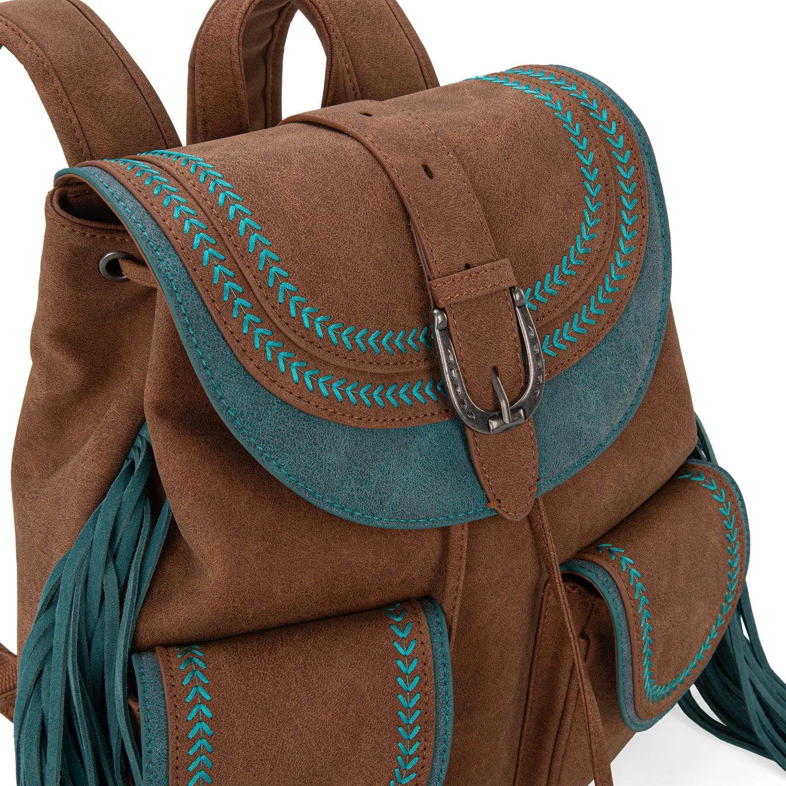 MW1289-9110 Montana West Fringe Buckle Collection Backpack