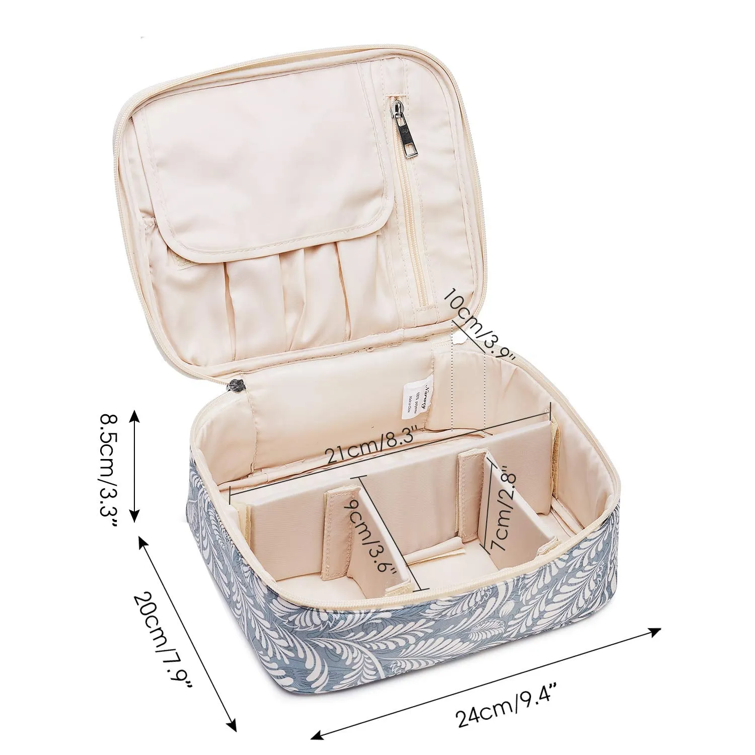 Narwey Travel Large Cosmetic Case Makeup Bag