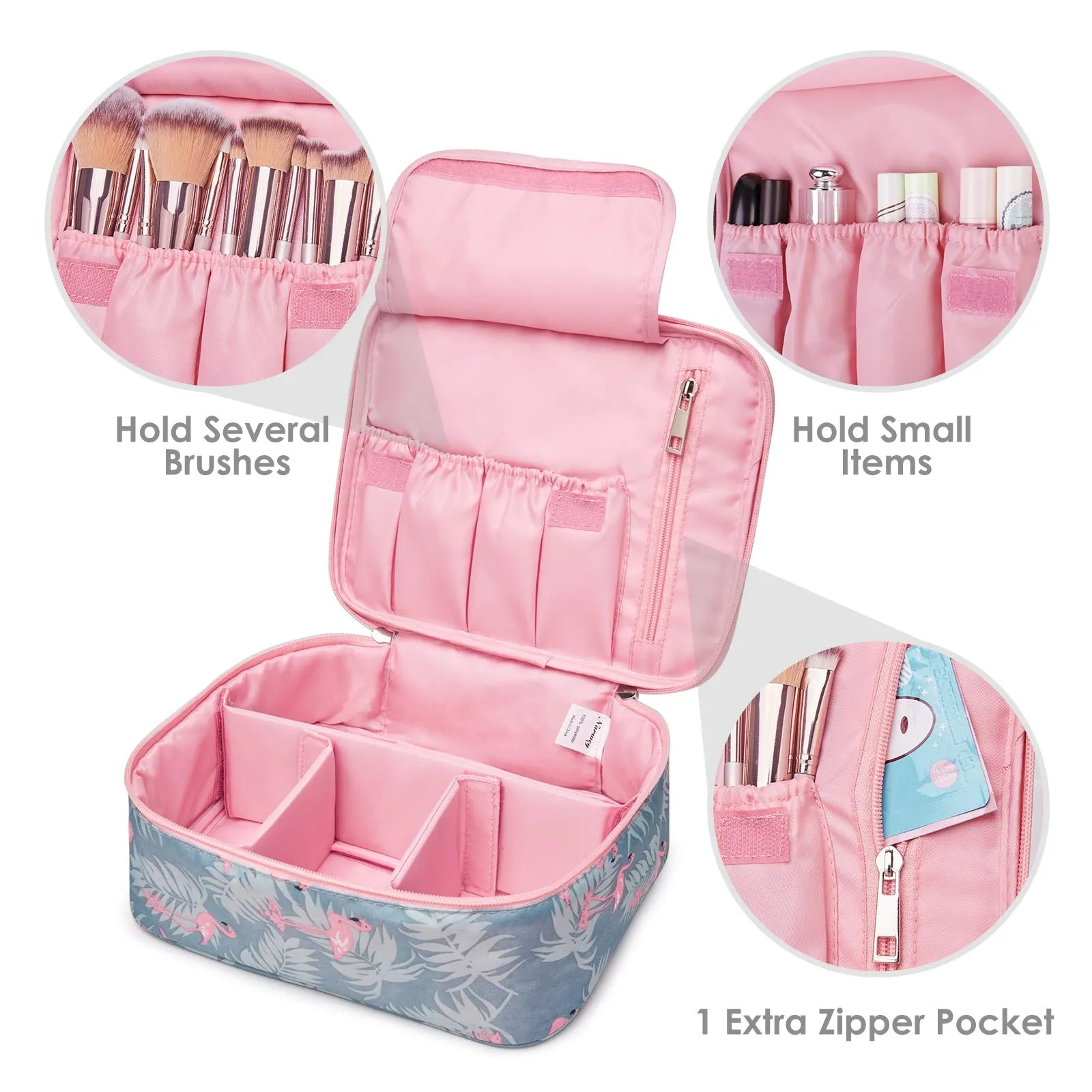 Narwey Travel Large Cosmetic Case Makeup Bag