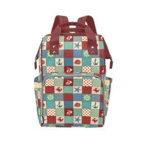 Nautical Sailor Multifunctional Diaper Backpack Bag