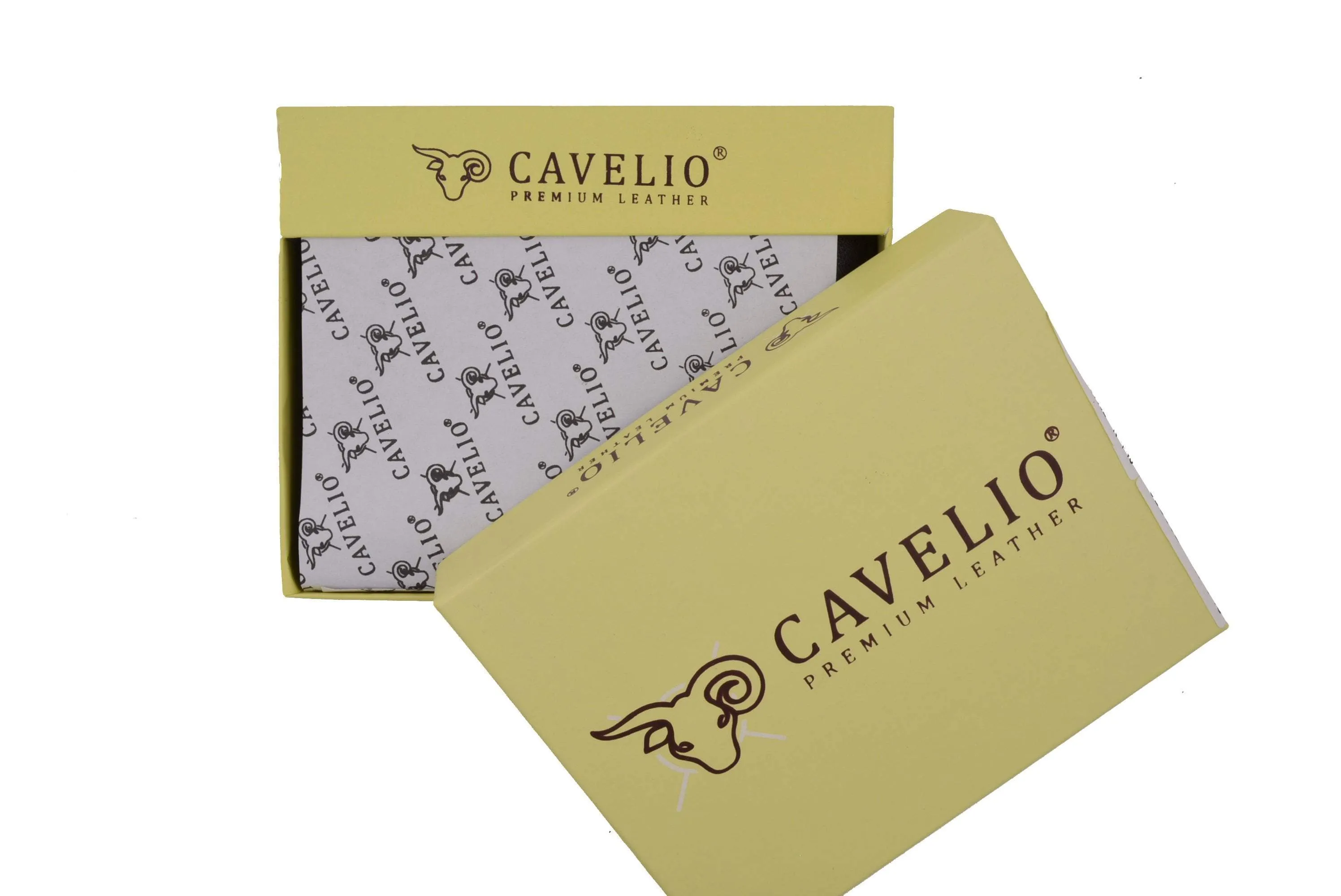 New Cavelio Mens Genuine Leather ID Card Bill Holder Trifold Wallet 731107 (C)