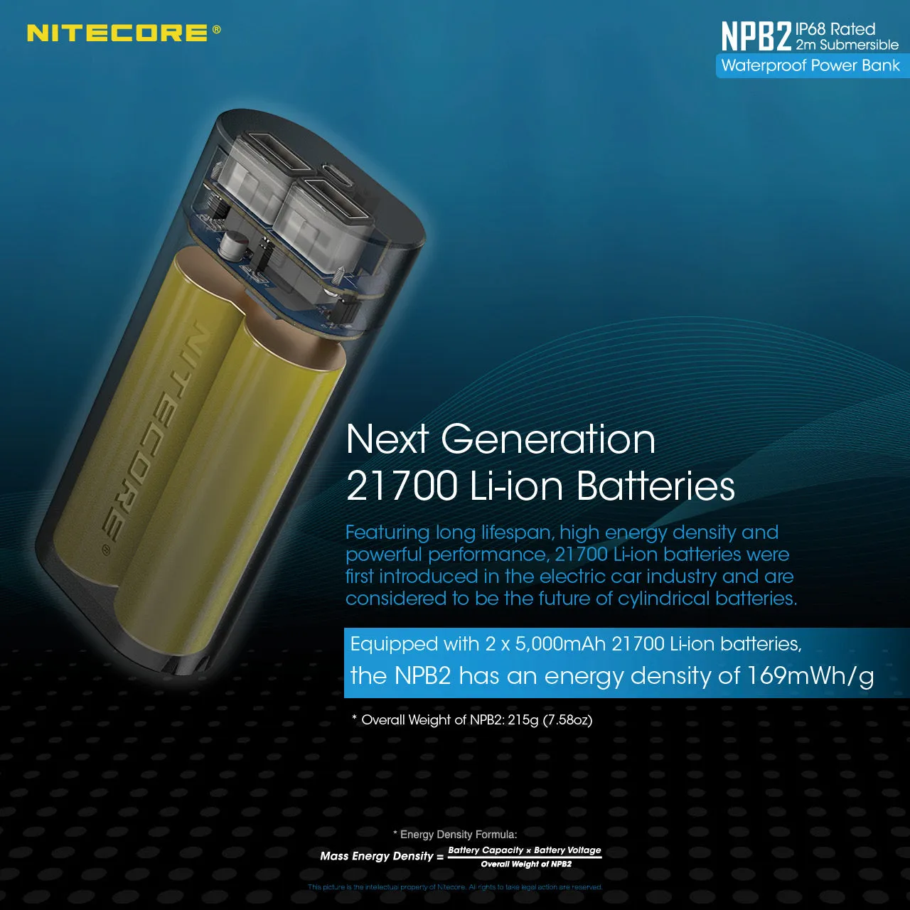 NITECORE WATERPROOF POWERBANK 10,000MAH (NPB2)