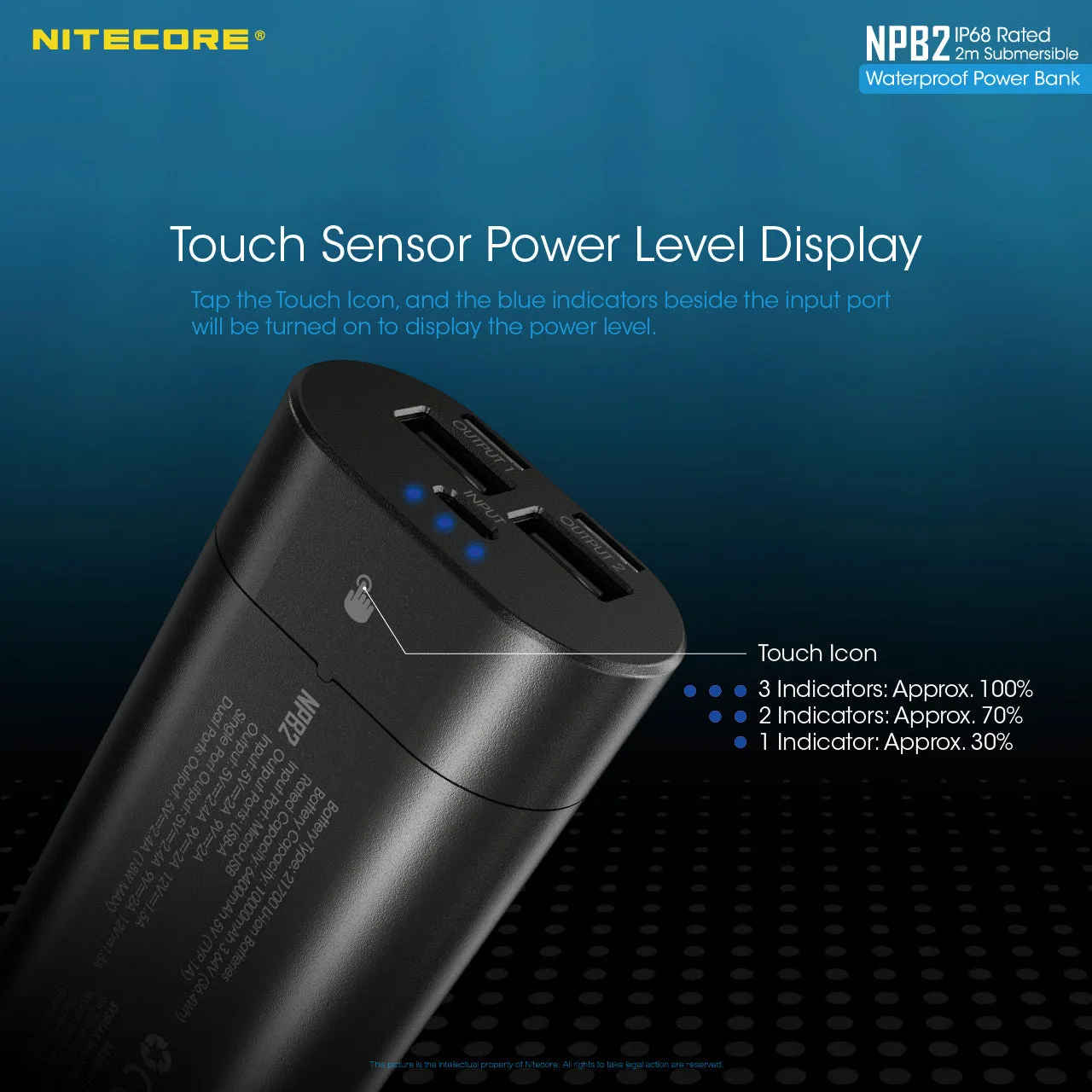 NITECORE WATERPROOF POWERBANK 10,000MAH (NPB2)