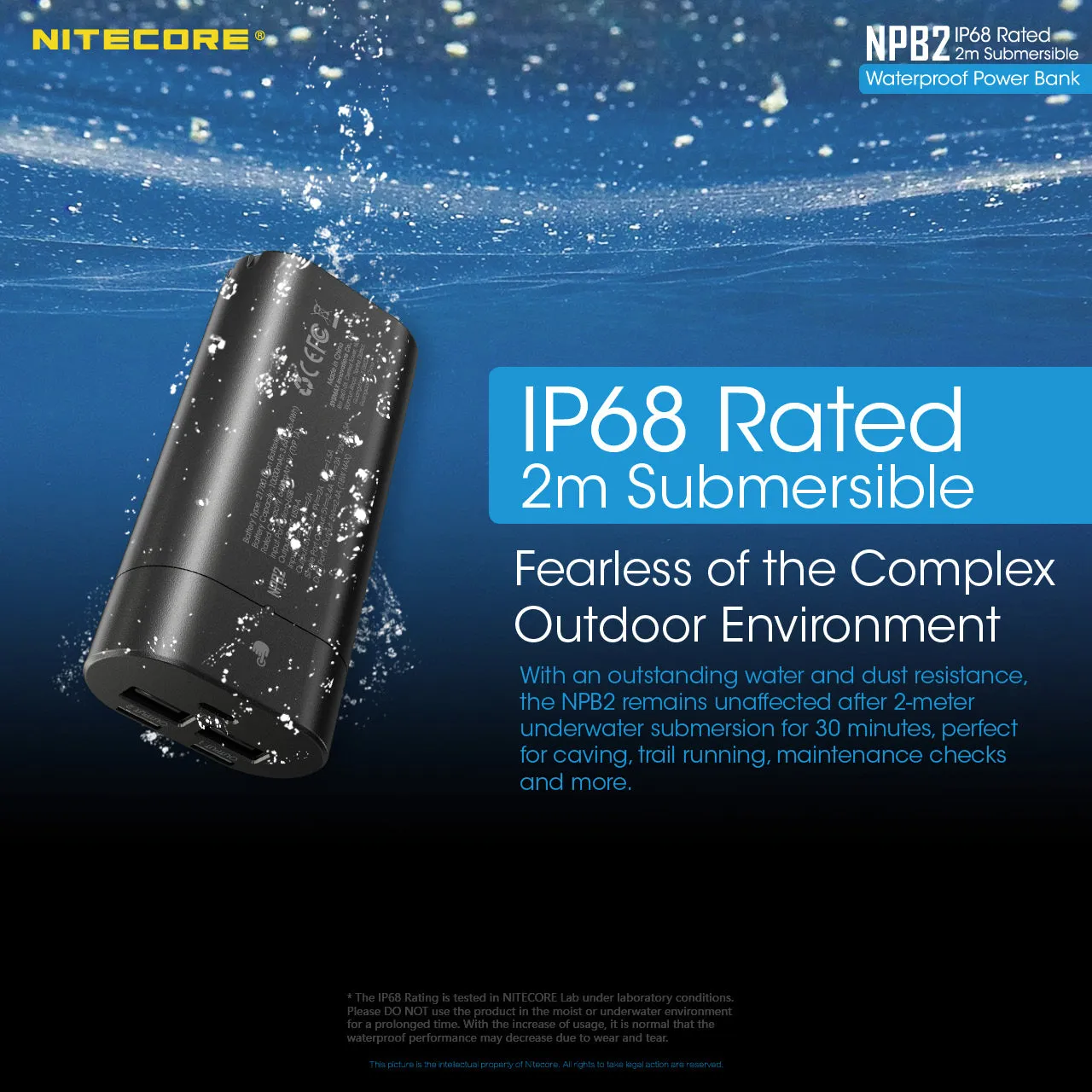 NITECORE WATERPROOF POWERBANK 10,000MAH (NPB2)