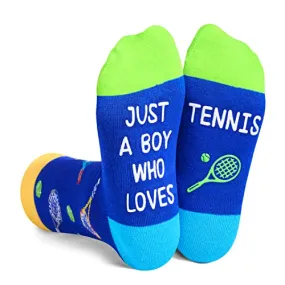 Novelty Tennis Socks For Boys Girls, Funny Tennis Gifts, Ball Sports Lover Gift, Unisex Pattern Socks for Kids, Funny Socks, Cute Socks, Fun Tennis Themed Socks, Gifts for 7-10 Years Old