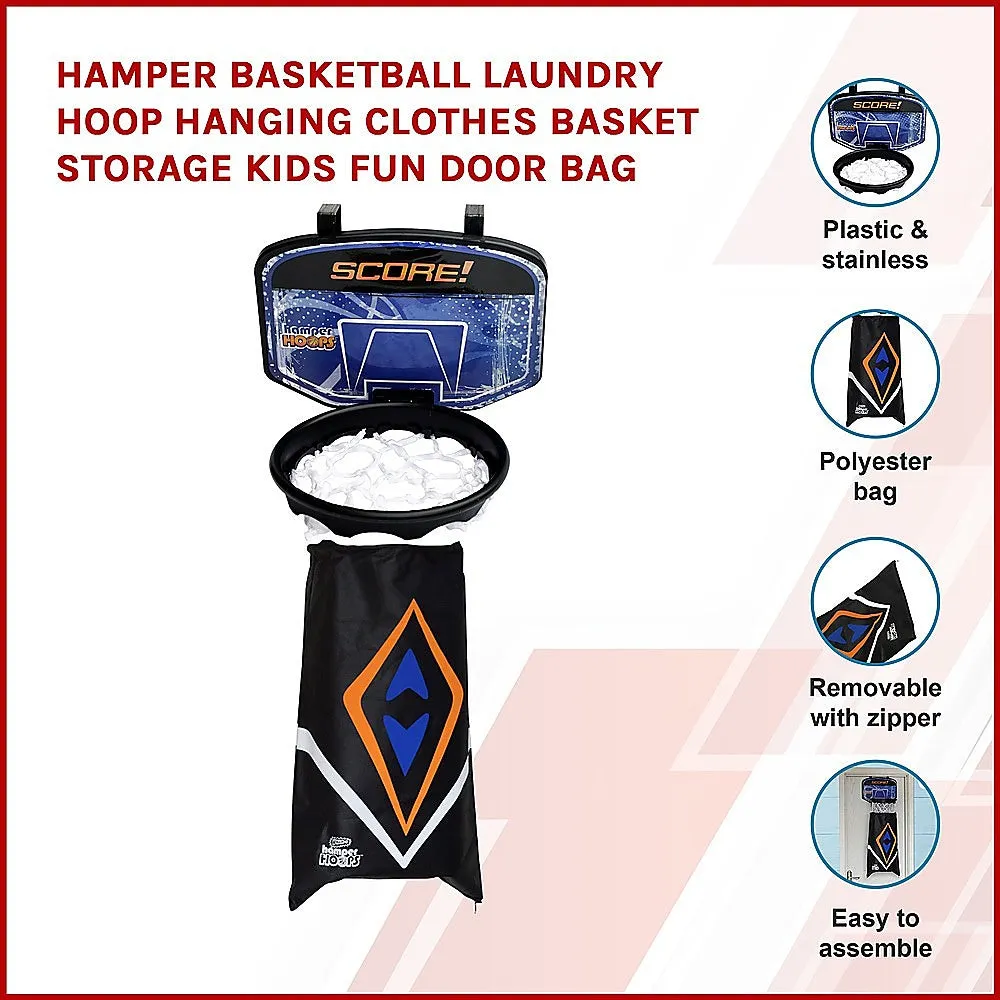 Over-Door Basketball Laundry Hamper w/ Removable Bag