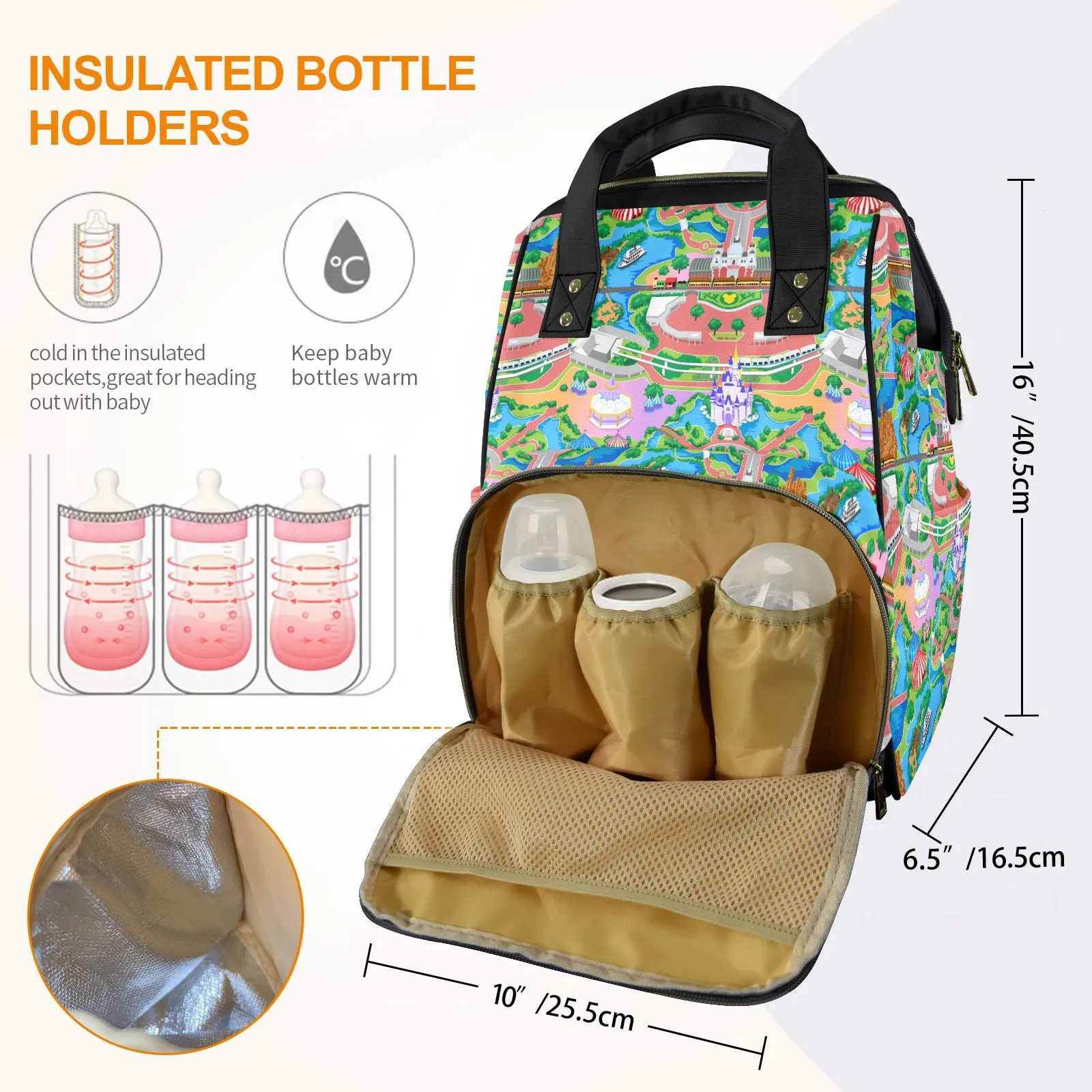 Park Map Multi-Function Diaper Bag