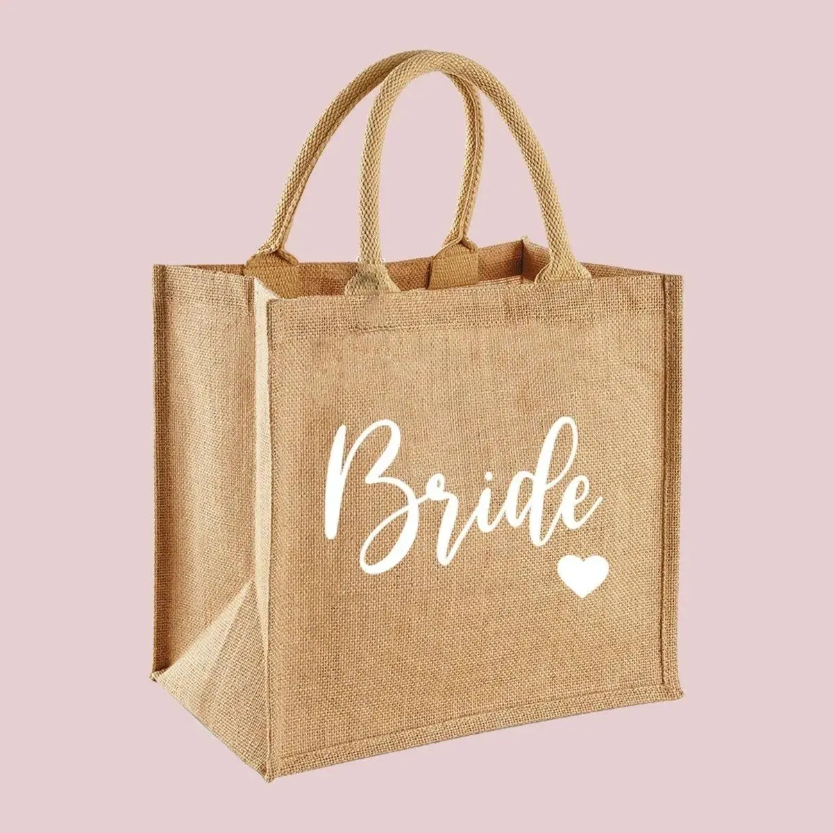 Personalised Bride Bag, Bride Jute Bag, Bride Gift Bag, Bride Gifts, Bridal Party Bag, Bridesmaid Bag, Maid of Honour Gift Bag, Hen Bag