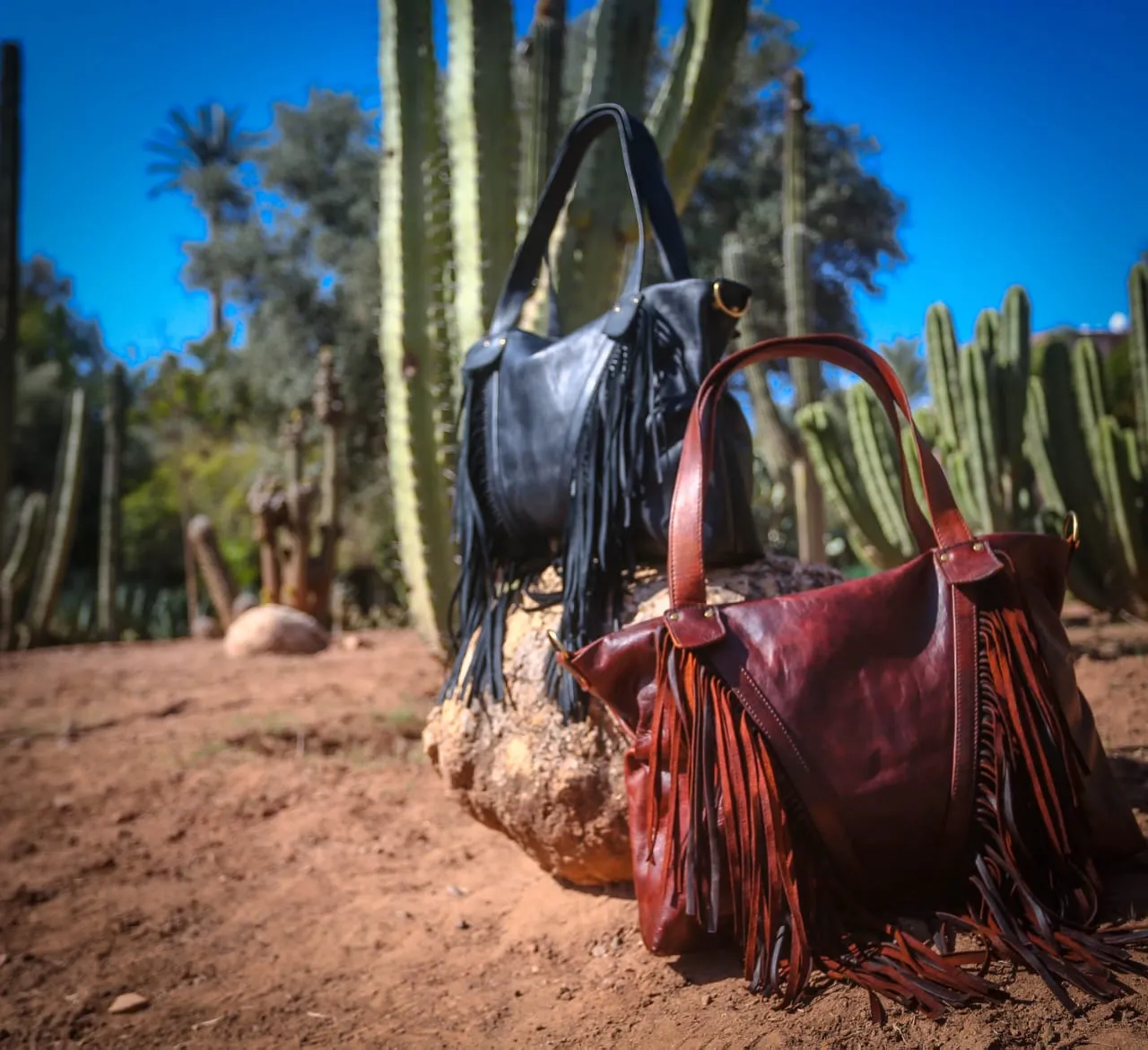 "Akira" fringe Cowhide Leather Bag