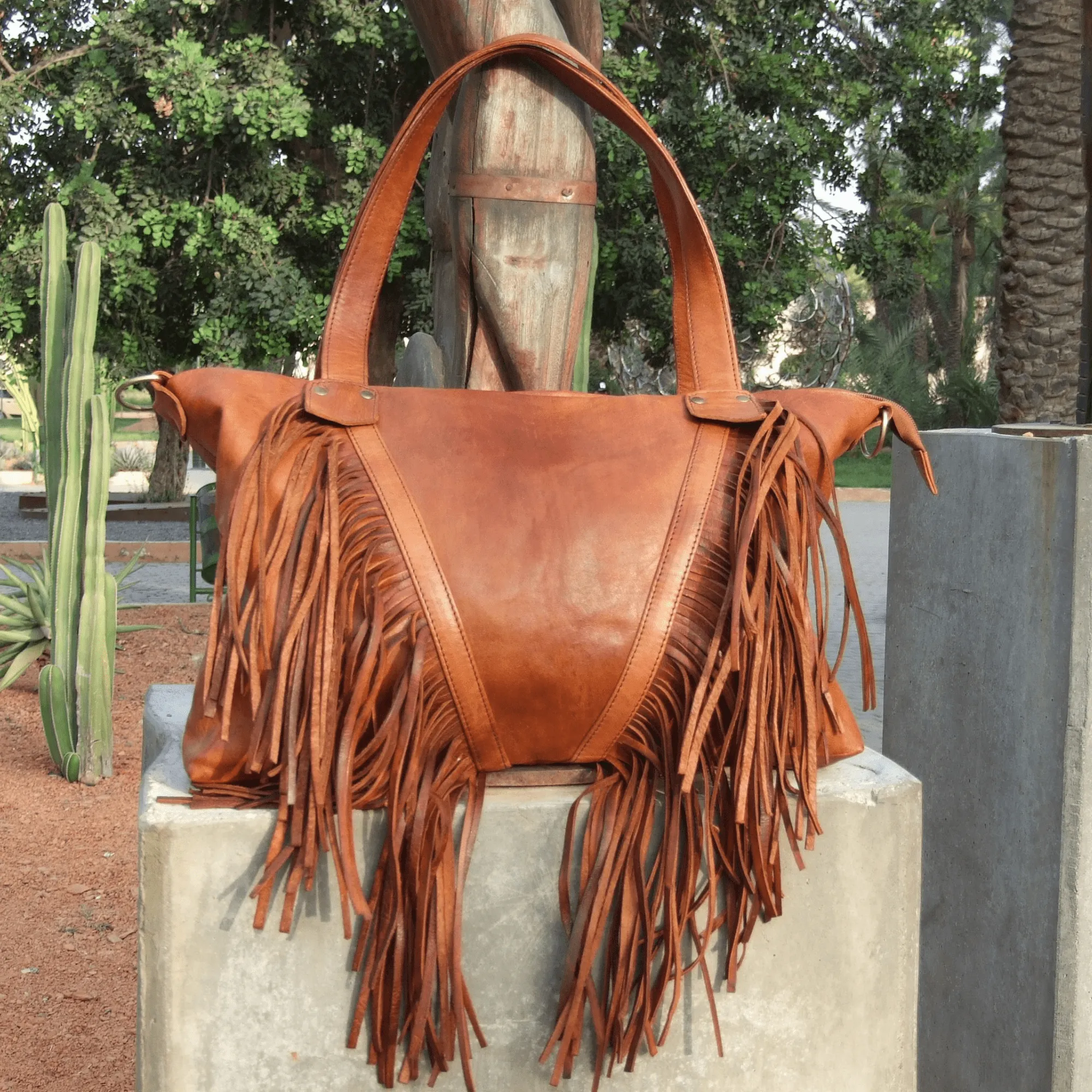 "Akira" fringe Cowhide Leather Bag