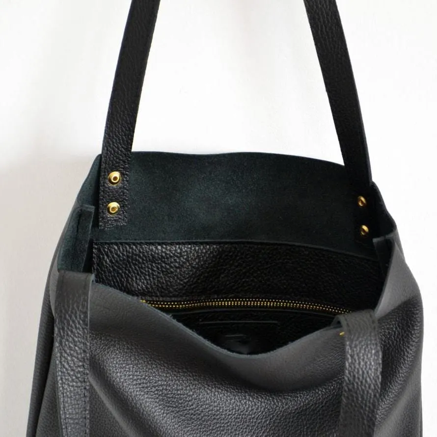 RECTANGULAR LEATHER TOTE BAG