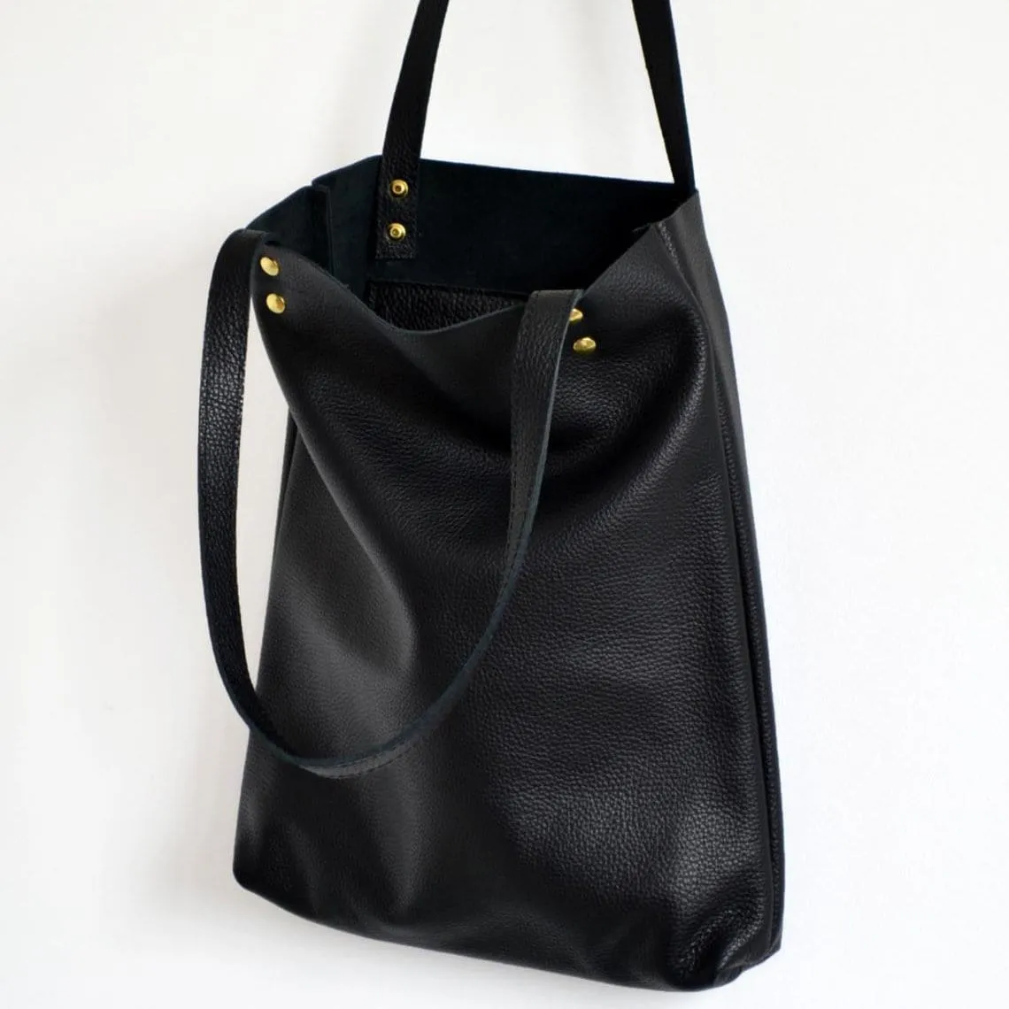 RECTANGULAR LEATHER TOTE BAG