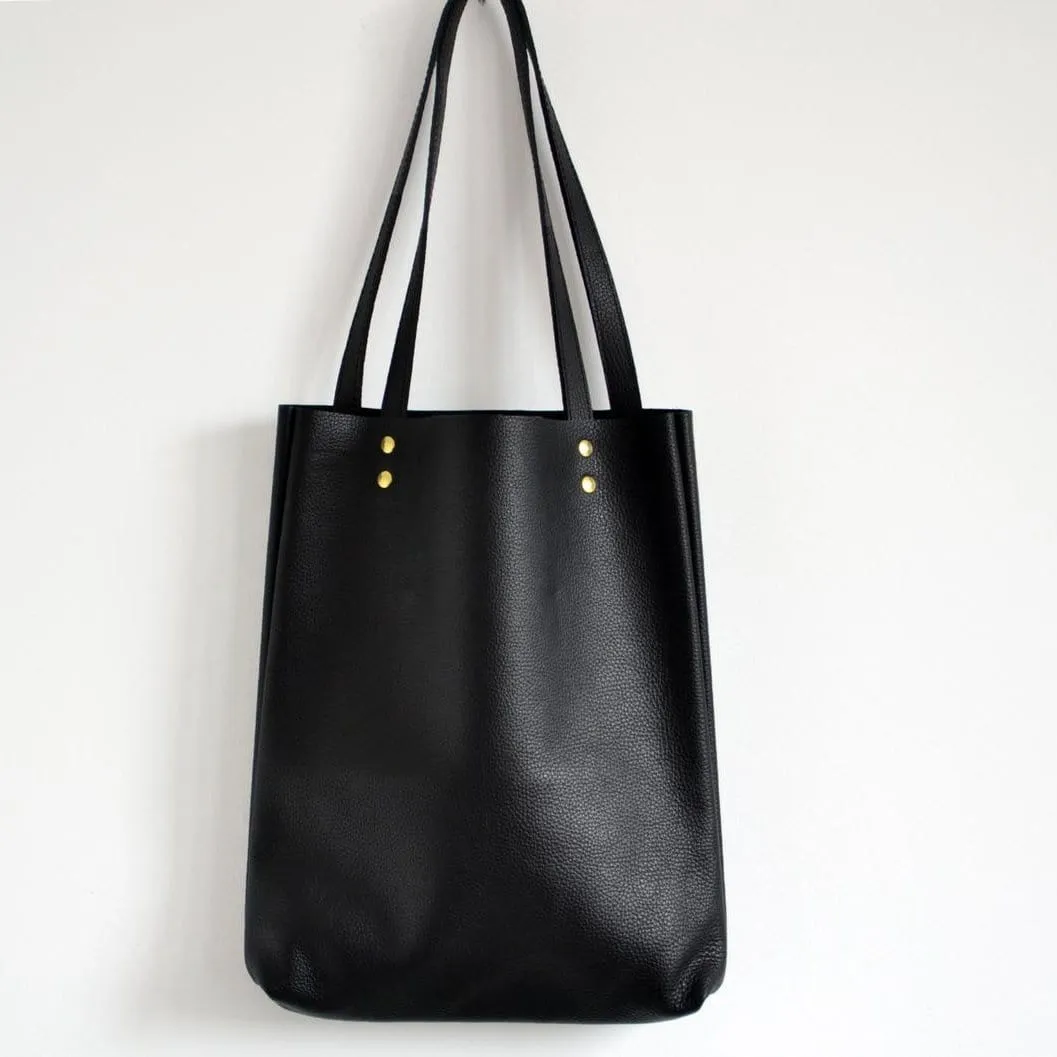 RECTANGULAR LEATHER TOTE BAG