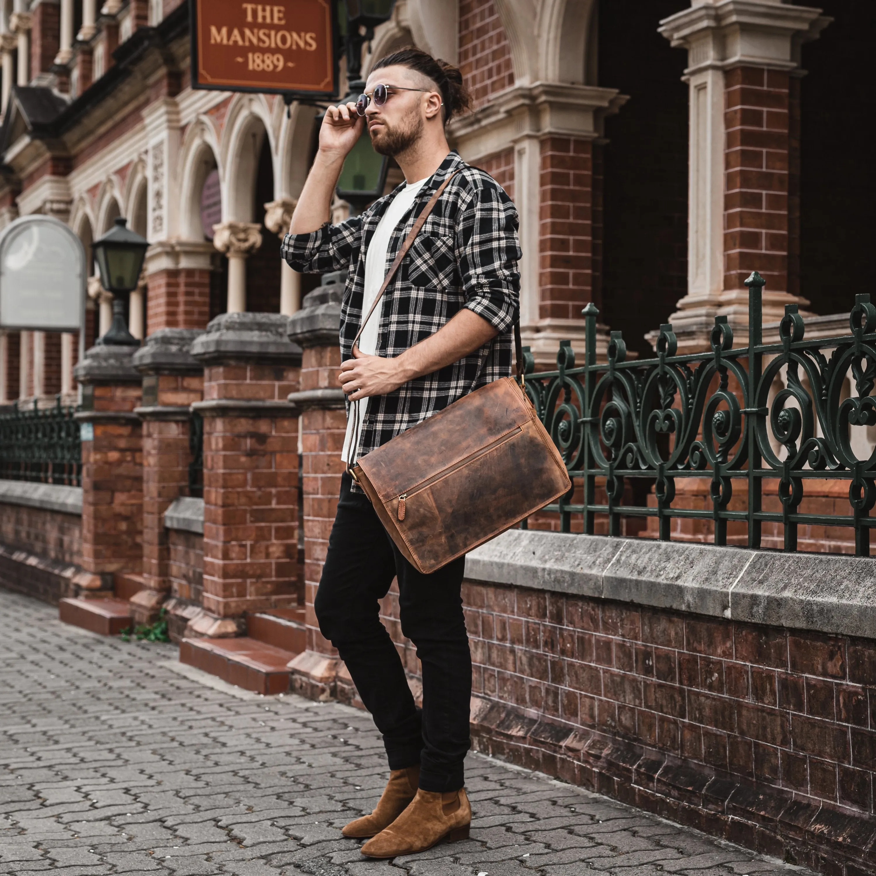 Richmond Leather Laptop Bag For Men