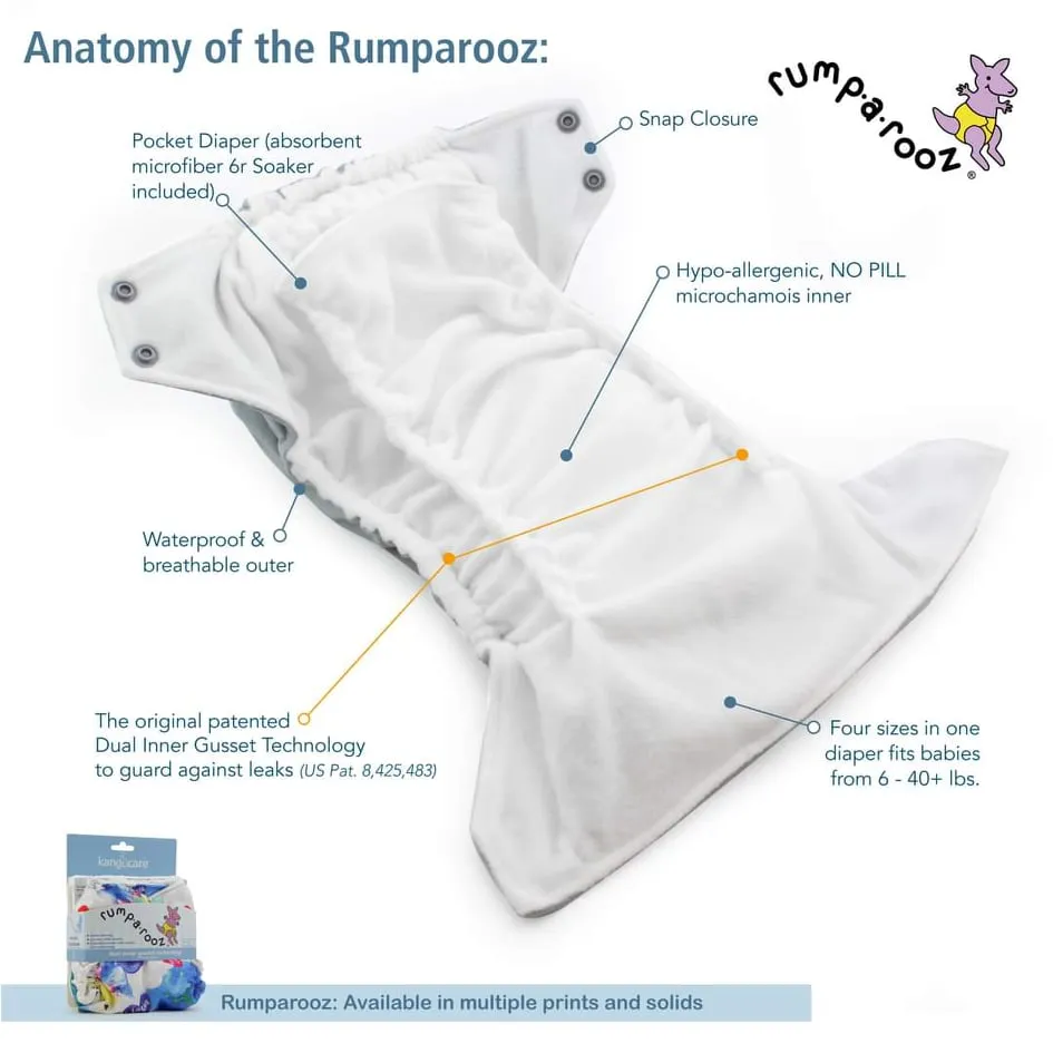 Rumparooz One Size & Lil Joey Newborn Starter Cloth Diaper Bundle with Hemp