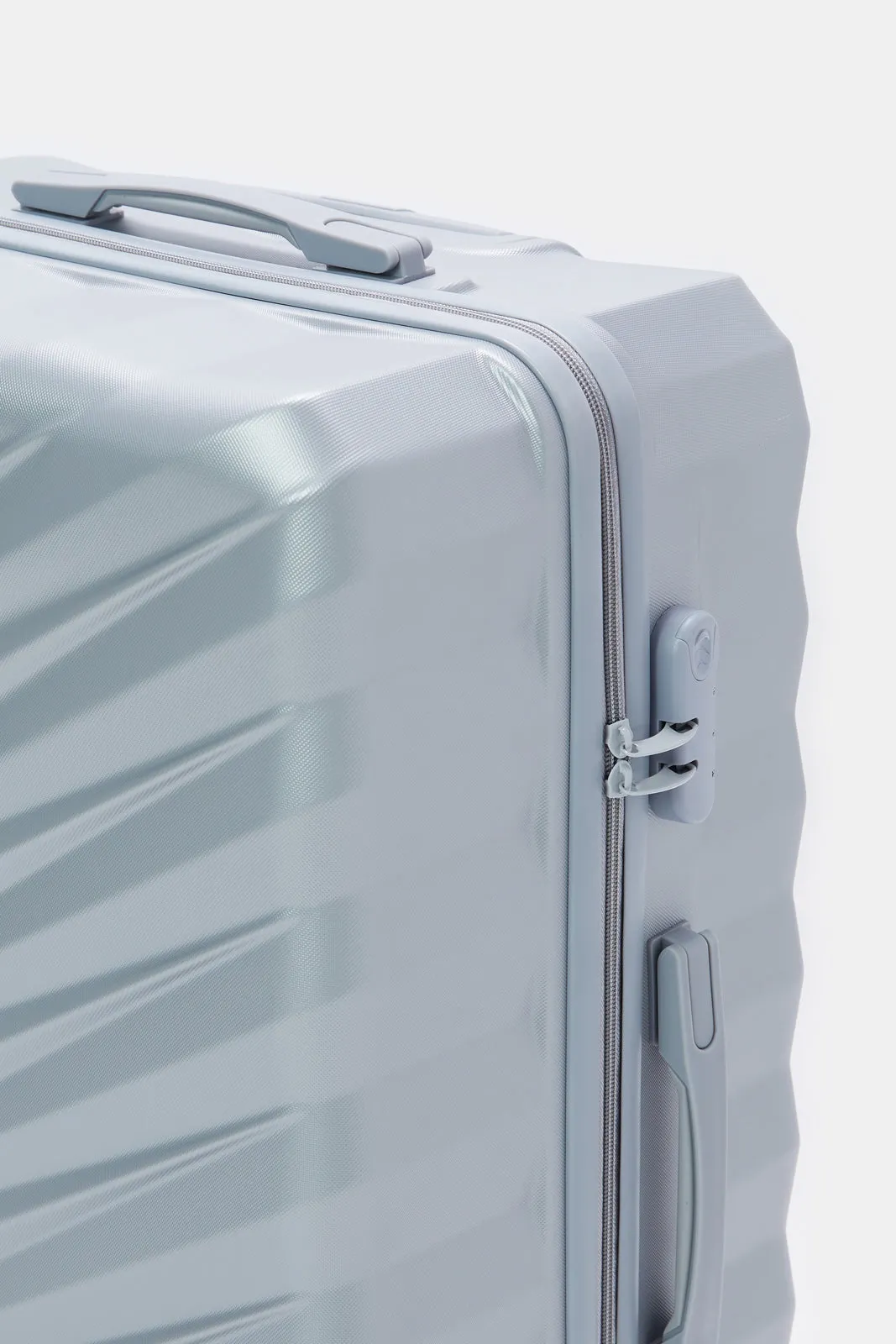 Silver Textured Trolley Luggage Trolley (24 Inch)