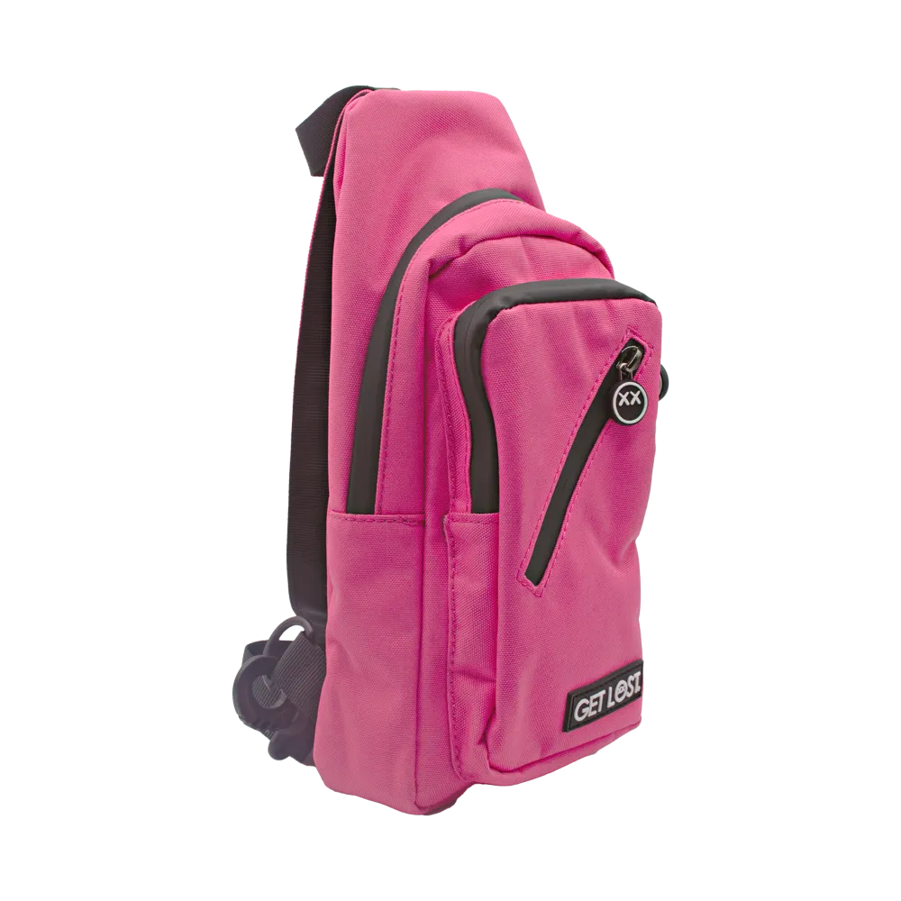 Smell-Proof Premium Convertible Shoulder Bag/Backpack by GET LOST (PINK)