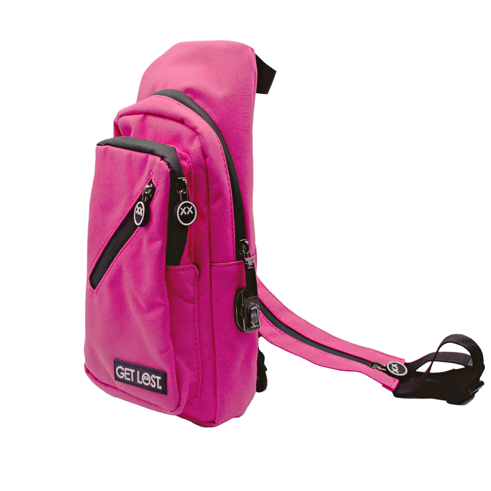 Smell-Proof Premium Convertible Shoulder Bag/Backpack by GET LOST (PINK)