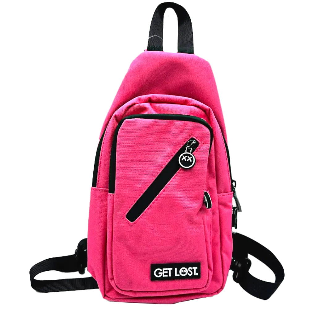 Smell-Proof Premium Convertible Shoulder Bag/Backpack by GET LOST (PINK)